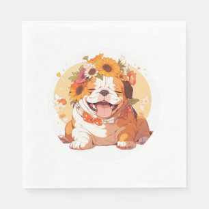 Servilleta De Papel Camiseta Clásica de Bulldog Inglés Adorable (1)