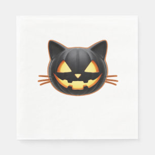 Servilleta De Papel Camiseta clásica de Emoji de gato negro o'Lantern