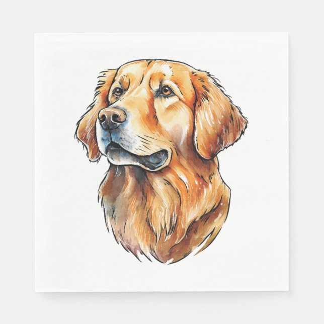 Servilleta De Papel Camiseta Clásica de Golden Retriever (Anverso)
