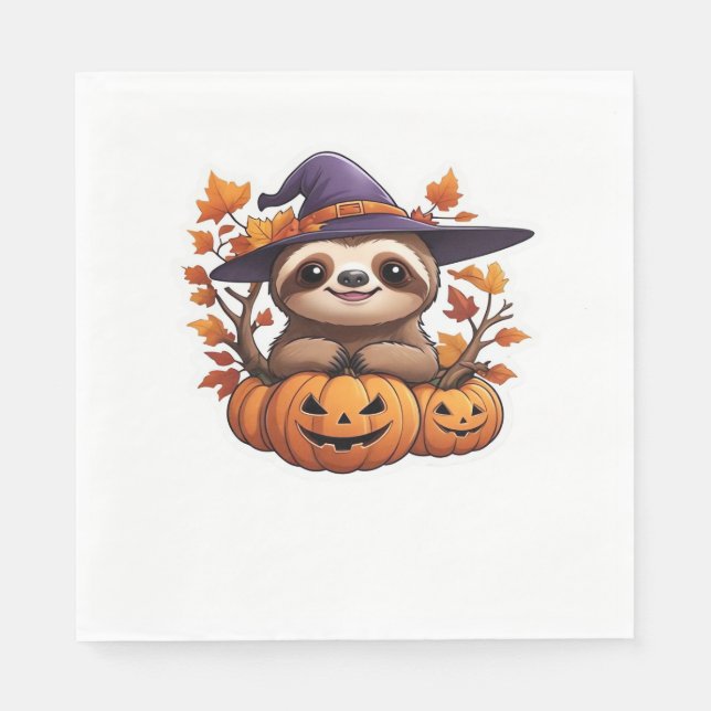 Servilleta De Papel Camiseta clásica de Halloween Personalizado Sloth (Anverso)
