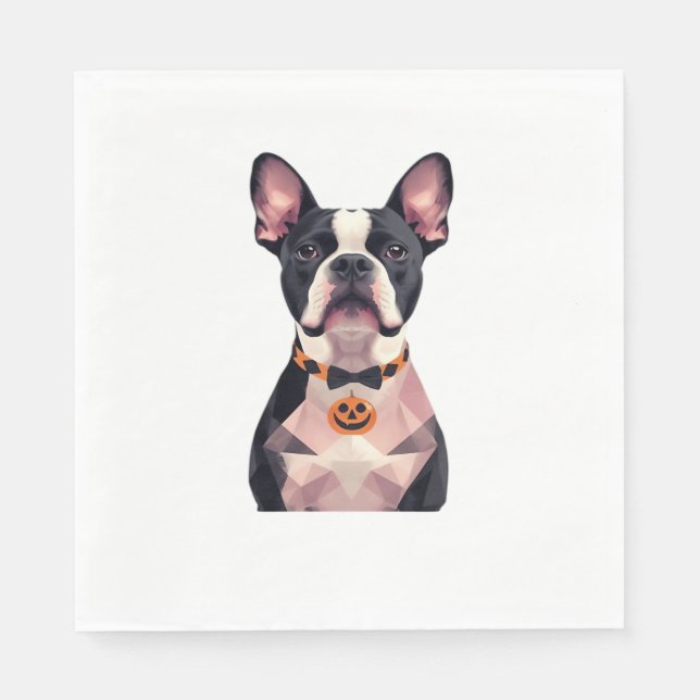 Servilleta De Papel Camiseta clásica de perro bruja de Halloween (Anverso)