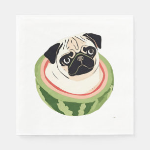 Servilleta De Papel Camiseta clásica Pug Melon