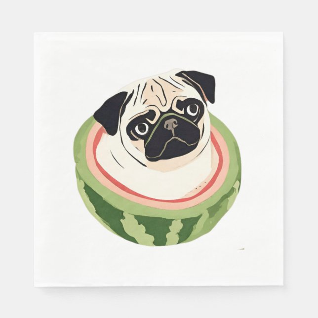 Servilleta De Papel Camiseta clásica Pug Melon (Anverso)
