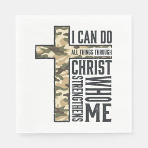 Servilleta De Papel Camiseta Cristiana Cruz de Fe Puedo Hacer Todas la