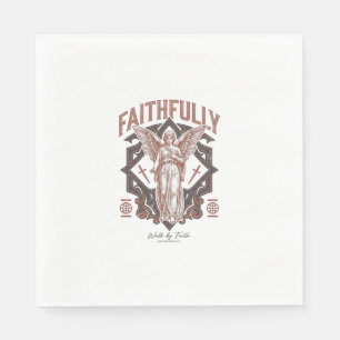 Servilleta De Papel Camiseta cristiana de grabado vintage Angel fielme