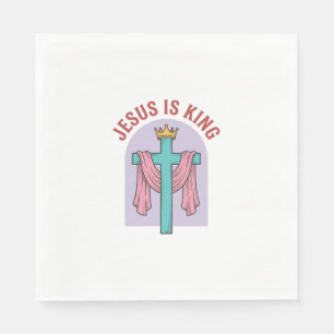 Servilleta De Papel Camiseta cristiana vintage corona cruz Jesús es re