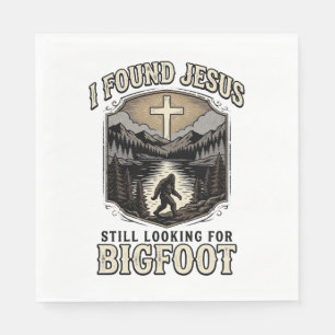 Servilleta De Papel Camiseta cristiana vintage divertida Jesús Bigfoot