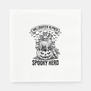 Servilleta De Papel Camiseta de Alpaca de Halloween Diseño Antiguo de