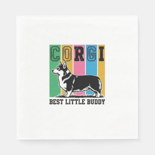 Servilleta De Papel Camiseta de amor Corgi Grabado Vintage Silueta de