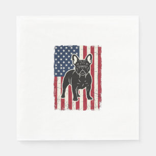 Servilleta De Papel Camiseta de bandera de bulldog francés patriótico 