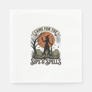 Servilleta De Papel Camiseta de bruja bebiendo Sips y hechizos vintage