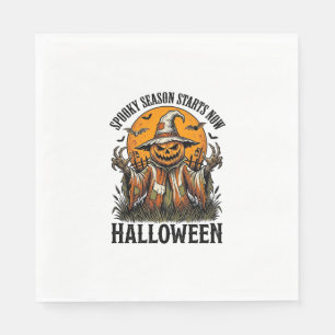 Servilleta De Papel Camiseta de Bruja Calabaza Espantapájaros de Hallo