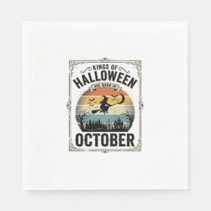 Servilleta De Papel Camiseta de bruja vintage de cumpleaños de Hallowe