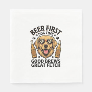 Servilleta De Papel Camiseta de cerveza para Golden Retriever Divertid
