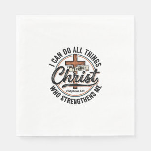 Servilleta De Papel Camiseta de cita vintage Christian Philippians 4_1