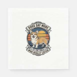 Servilleta De Papel Camiseta de Corgi Vintage Grabado Amante de los Pe