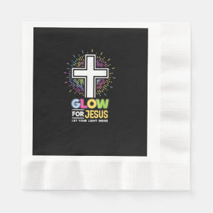 Servilleta De Papel Camiseta de cruz cristiana Glow for Jesus Jesús Cr