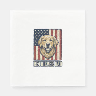 Servilleta De Papel Camiseta de diseño de bandera de perro vintage Ret
