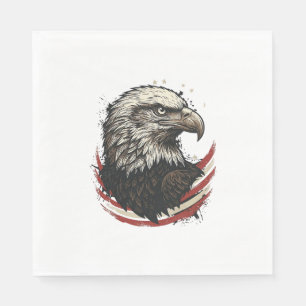 Servilleta De Papel Camiseta de diseño de grabado patriótico águila ca