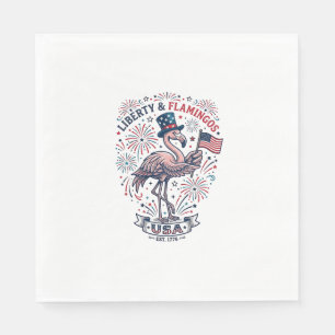 Servilleta De Papel Camiseta de diseño de grabado vintage de flamenco 