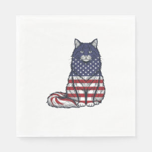 Servilleta De Papel Camiseta de diseño de grabado vintage de gato de b