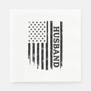 Servilleta De Papel Camiseta de diseño vintage marido bandera patrióti
