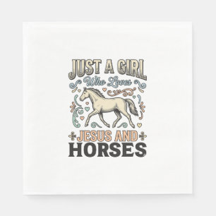Servilleta De Papel Camiseta De Fe Vintage De Chica De Jesús Y Caballo