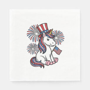 Servilleta De Papel Camiseta de fuegos artificiales de unicornio patri