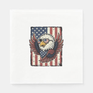 Servilleta De Papel Camiseta de Gafas de Sol Águila Patriótica Vintage