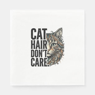 Servilleta De Papel Camiseta De Gato Con Grabado Vintage No Me Importa