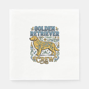 Servilleta De Papel Camiseta de Golden Retriever con arte vintage de a