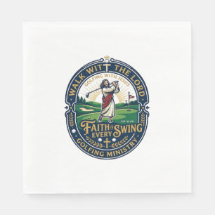 Servilleta De Papel Camiseta de golf de Jesús Diseño basado en la fe_1