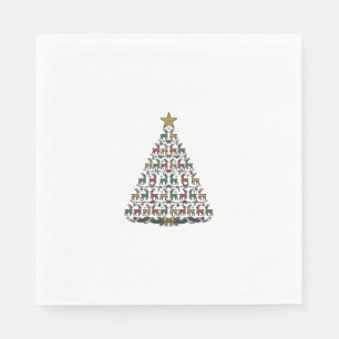 Servilleta De Papel Camiseta de grabado vintage de árbol de Navidad re