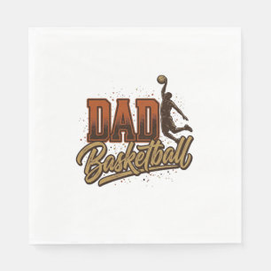Servilleta De Papel Camiseta de grabado vintage de baloncesto de papá 