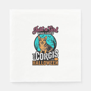Servilleta De Papel Camiseta de grabado vintage de Corgis y niña de Ha