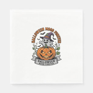 Servilleta De Papel Camiseta de grabado vintage de fantasma de calabaz