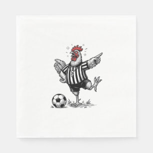 Servilleta De Papel Camiseta de grabado vintage de fútbol de pollo div