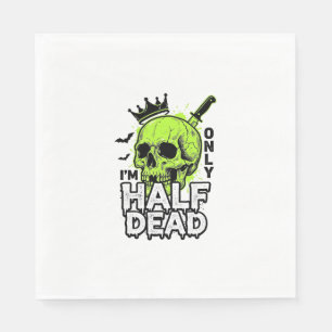 Servilleta De Papel Camiseta de grabado vintage de Halloween de cráneo
