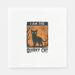 Servilleta De Papel Camiseta de grabado vintage de Halloween de gato p