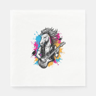 Servilleta De Papel Camiseta de grabado vintage de jugador de guitarra