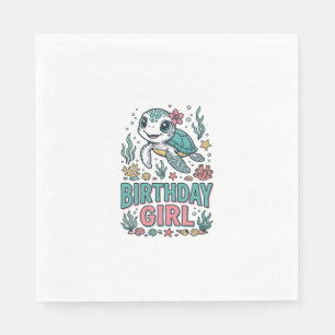 Servilleta De Papel Camiseta de grabado vintage de tortuga marina de c