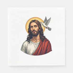 Servilleta De Papel Camiseta de grabado vintage halo paloma Jesús 2