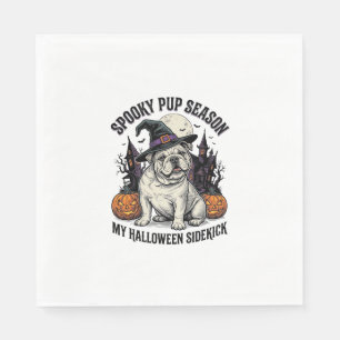 Servilleta De Papel Camiseta de Halloween Bulldog Bruja Lindo Perro Gr