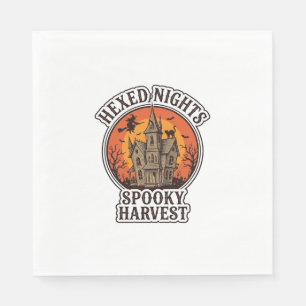 Servilleta De Papel Camiseta de Halloween de Casa Embrujada Grabado Vi