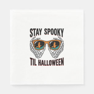 Servilleta De Papel Camiseta de Halloween de esqueleto con gafas de br