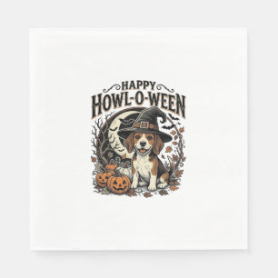 Servilleta De Papel Camiseta de Halloween Sombrero de Bruja Beagle Fel