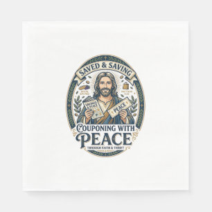 Servilleta De Papel Camiseta de Jesús Cupón Ahorro Frugal Diseño Basad