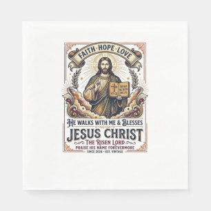 Servilleta De Papel Camiseta de Jesús Surfing Fe Inspiradora