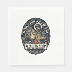 Servilleta De Papel Camiseta de Jesus Welder Metal Shop Inspirador Hec