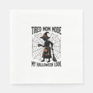 Servilleta De Papel Camiseta de Mamá de Halloween Disfraz Cansado Gráf